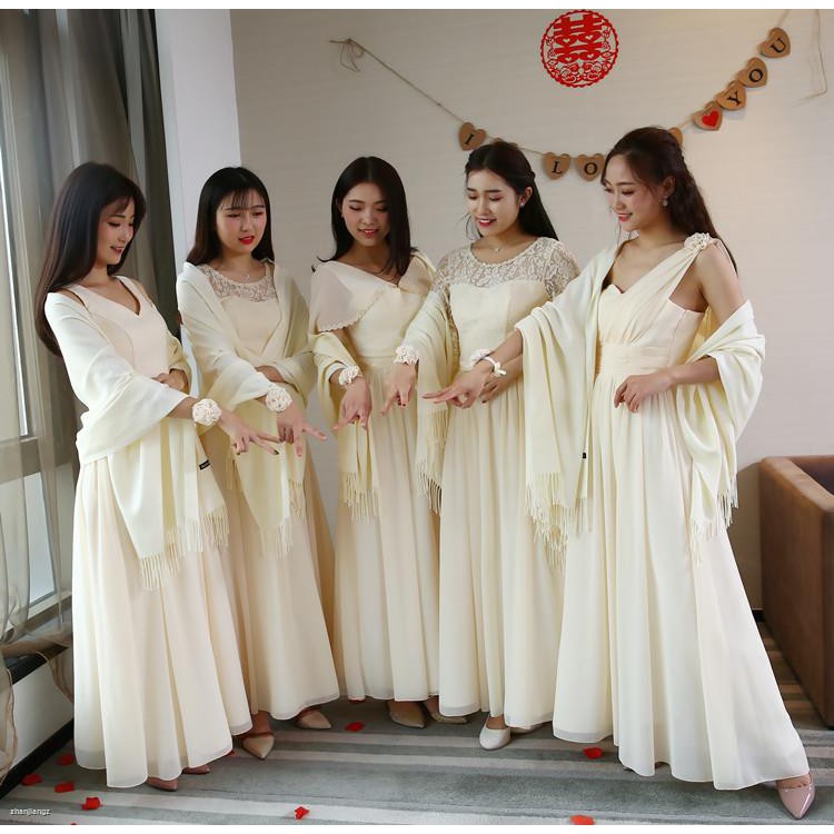 bridesmaid dress with shawl