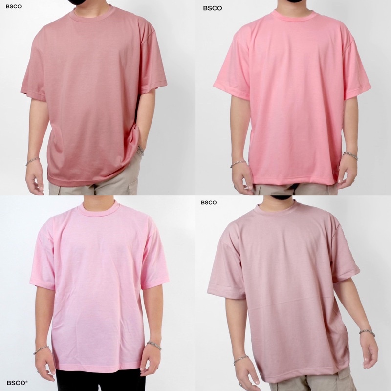 BSCO MEN Oversized Plain Shirt in PINK SHADES Shopee Philippines