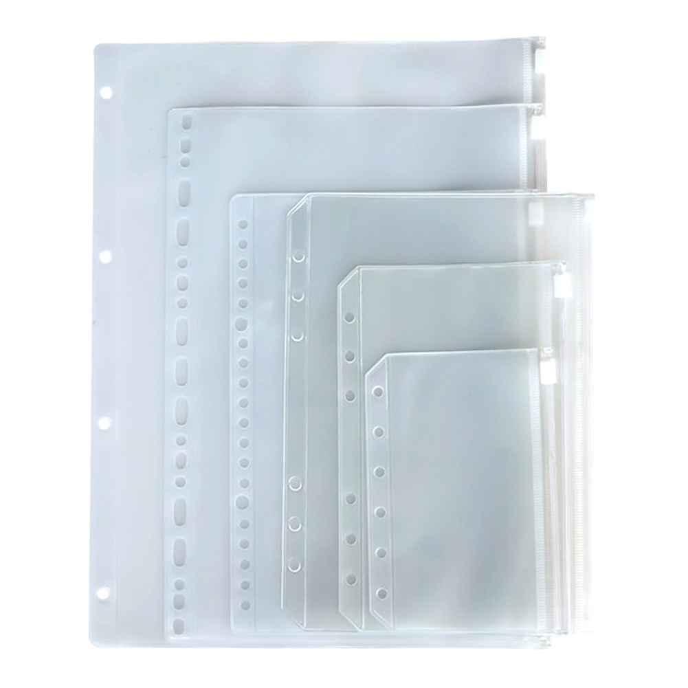 12PCS Binder Pockets A5 A6 A7 Binder Zipper Folders For 6Ring Notebook