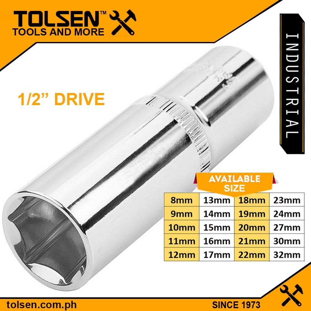 Tolsen Industrial Grade Deep Socket Wrench 1/2" Drive (832mm) Shopee
