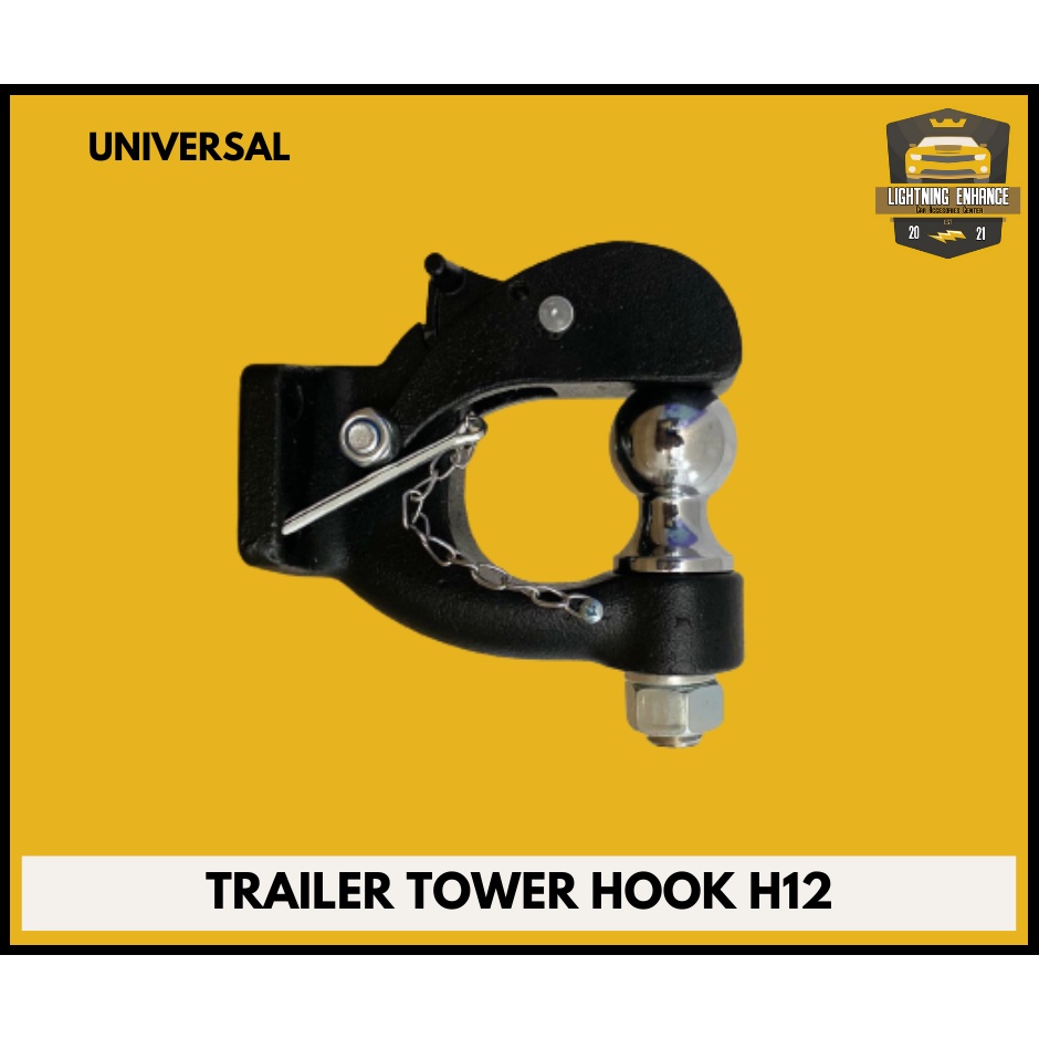 UNIVERSAL Black H12 Trailer Tower Hook / Hitch Bar Hook Shopee