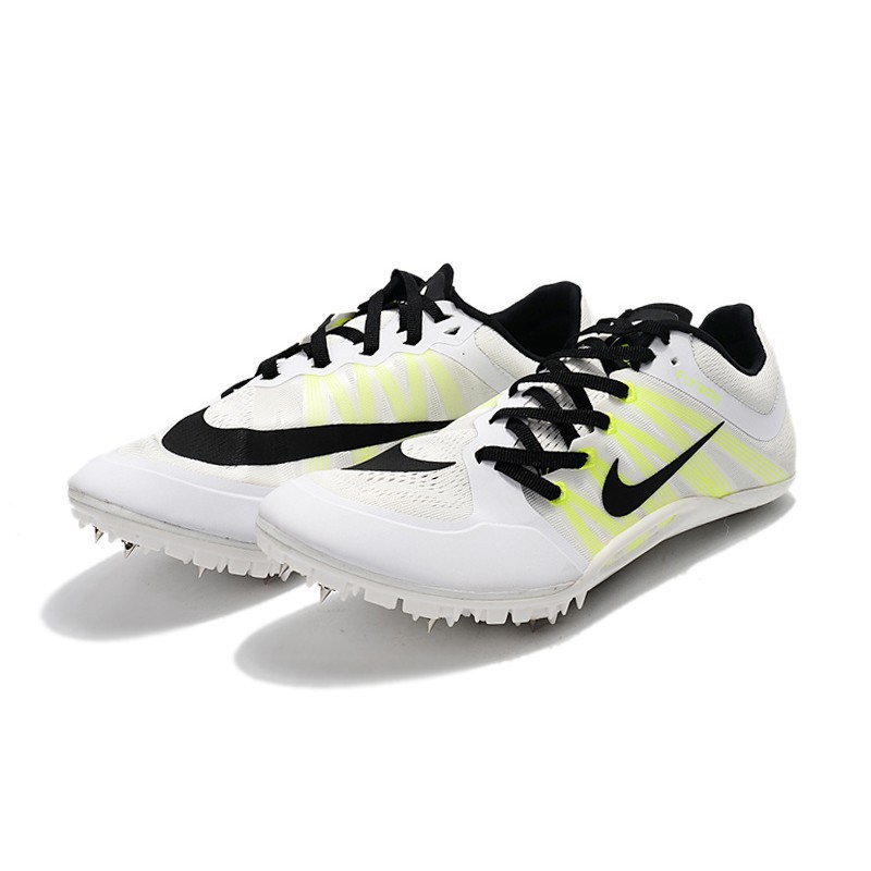 white sprint spikes