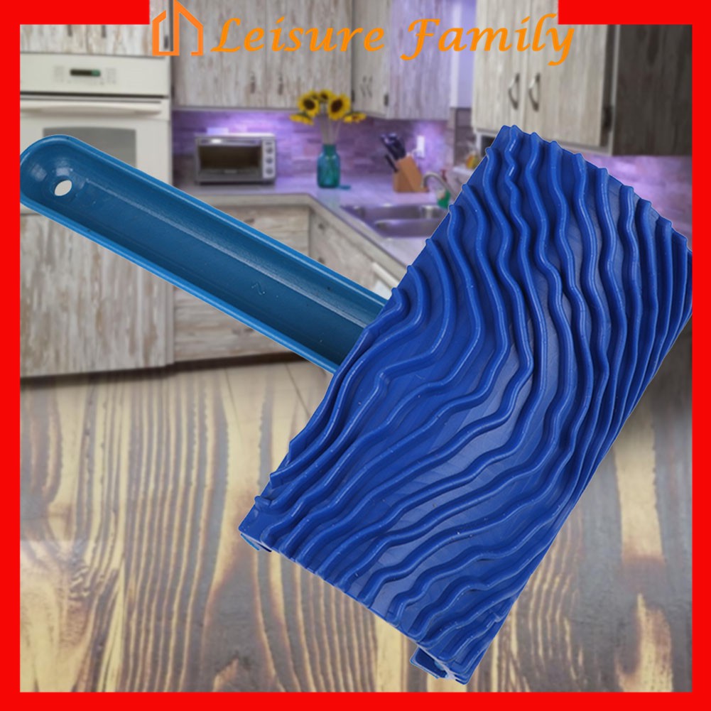 Leisure Family】Blue Rubber Wood Grain Paint Roller DIY Graining