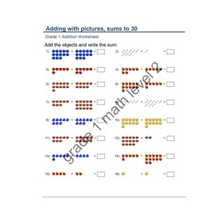 68, Pages Grade 1 Mathematics Set 2 (2 pages per sheet)