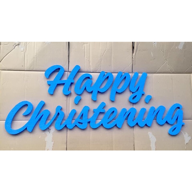 Happy Christening/Happy Birthday Calligraphy Backdrop Shopee Philippines