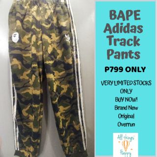 bape x adidas adicolor track pants raw red