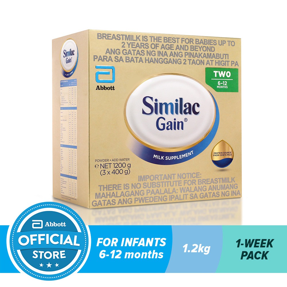 similac gain 6 to 12 months