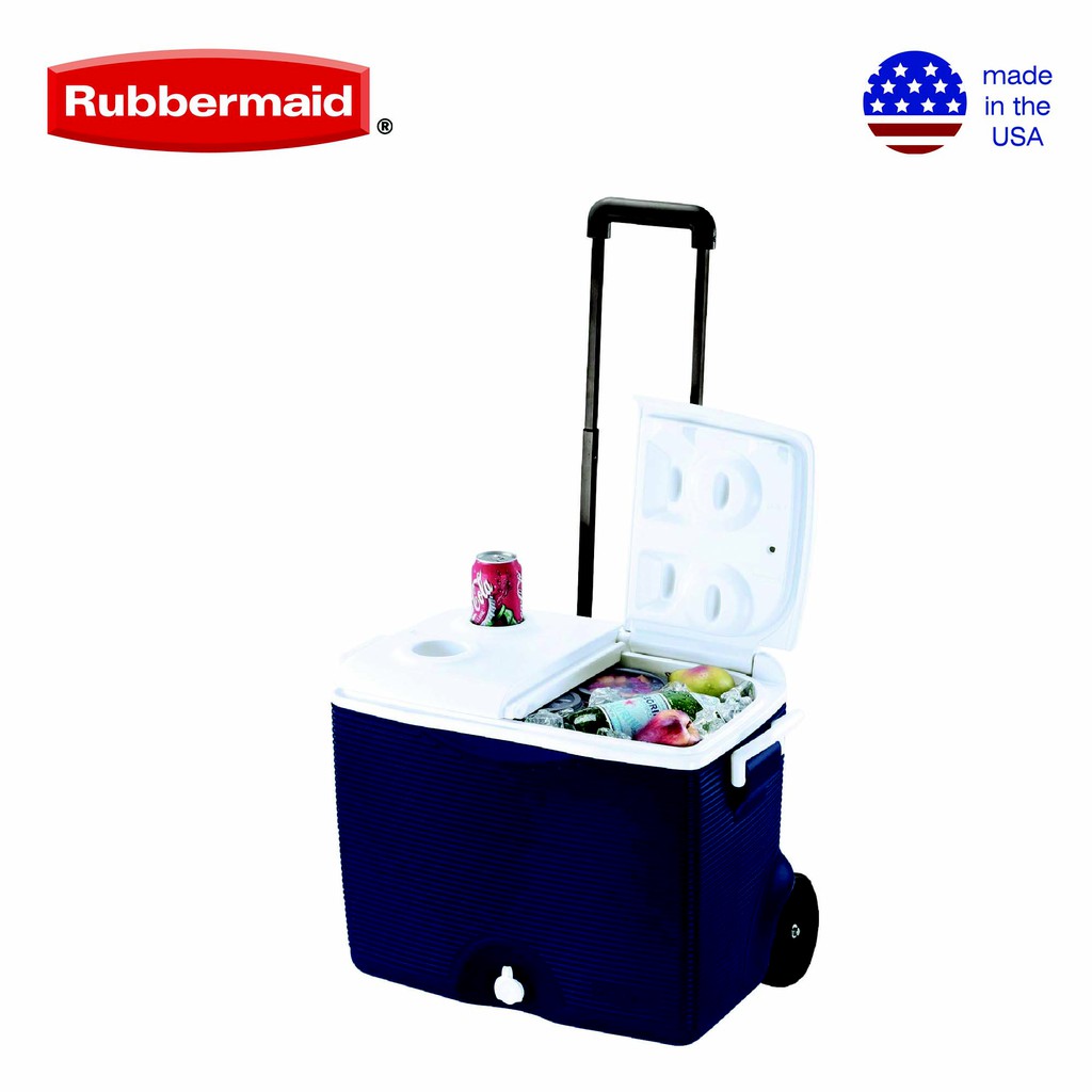 rubbermaid 50 qt wheeled cooler