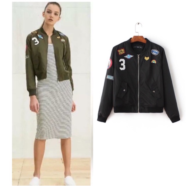 Patches bomber jacket | Shopee Philippines