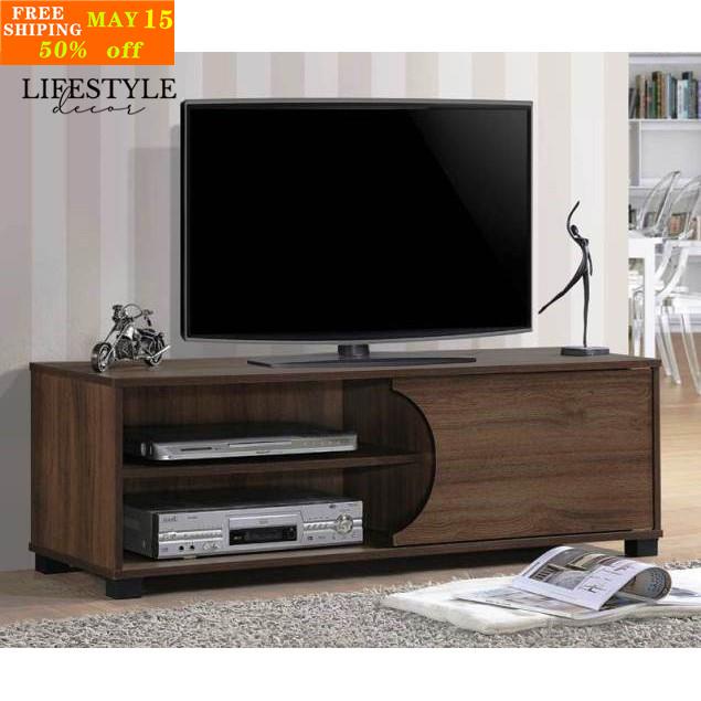 TV Rack / TV Stand Sliding Door Brown (Up to 55" TV; Wood; 120