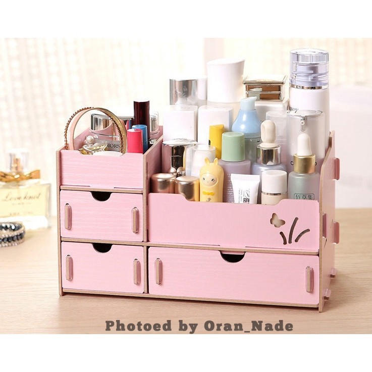 Organizer Diy Make Up Storage Box Case Wooden Drawer Desktop