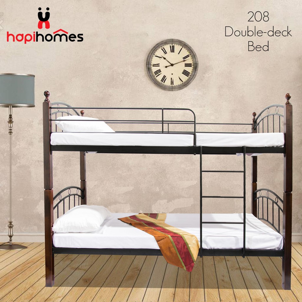 Furniturehapihomes 208 Double Deck Bed Frame (36X36X75) Single Size Upper  And Lower | Shopee Philippines