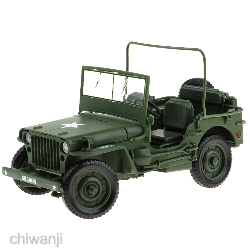 WWII Military Jeep Willis Tactics 1:18 Alloy Diecast Model Cars Collection 