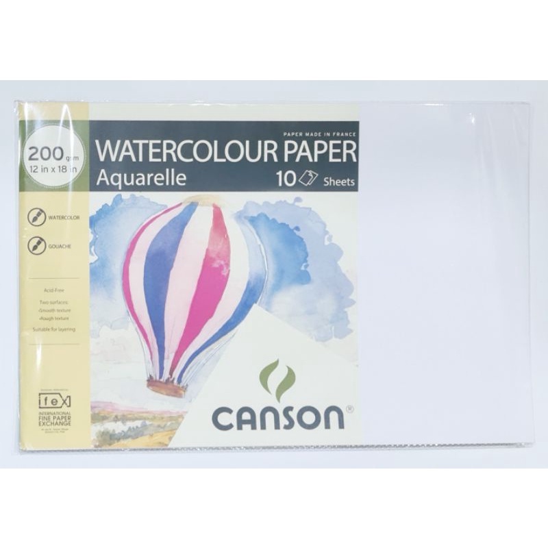 Canson watercolour paper Aquarelle 12" x 18" 200 gsm ( 10 sheets per pack ) Shopee Philippines