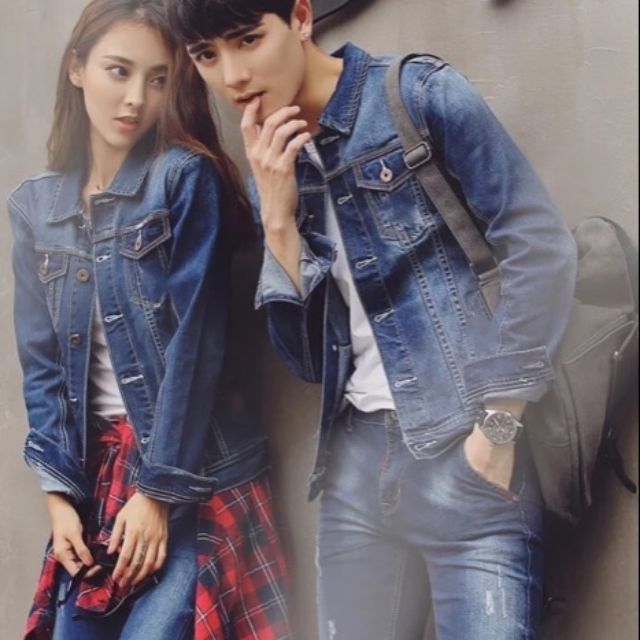 couple denim jacket outfit