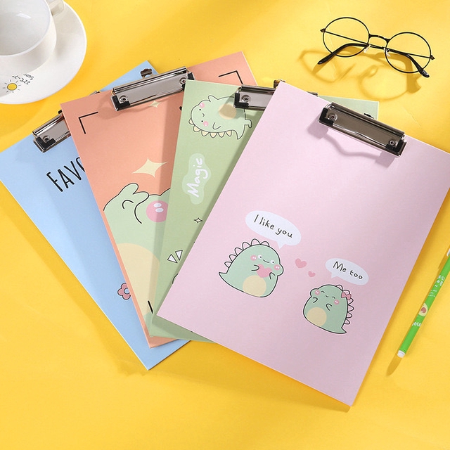 Student Office Stationery A4 Plate Clamp Cute Dinosaur Cartoon Folder ...