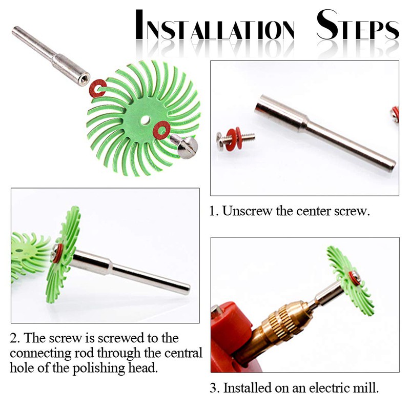 35Pcs Radial Bristle Disc Kit with 6Pcs Mandrels for Rotary Dremel