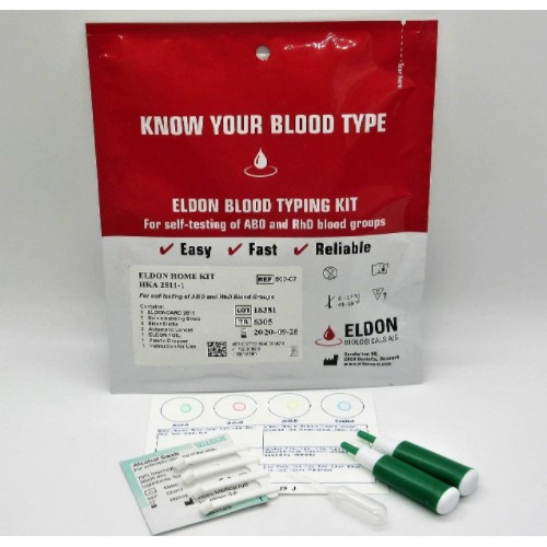 EldonCard 50418 Home Blood Type Test Kit with Lancet Cleansing Swab