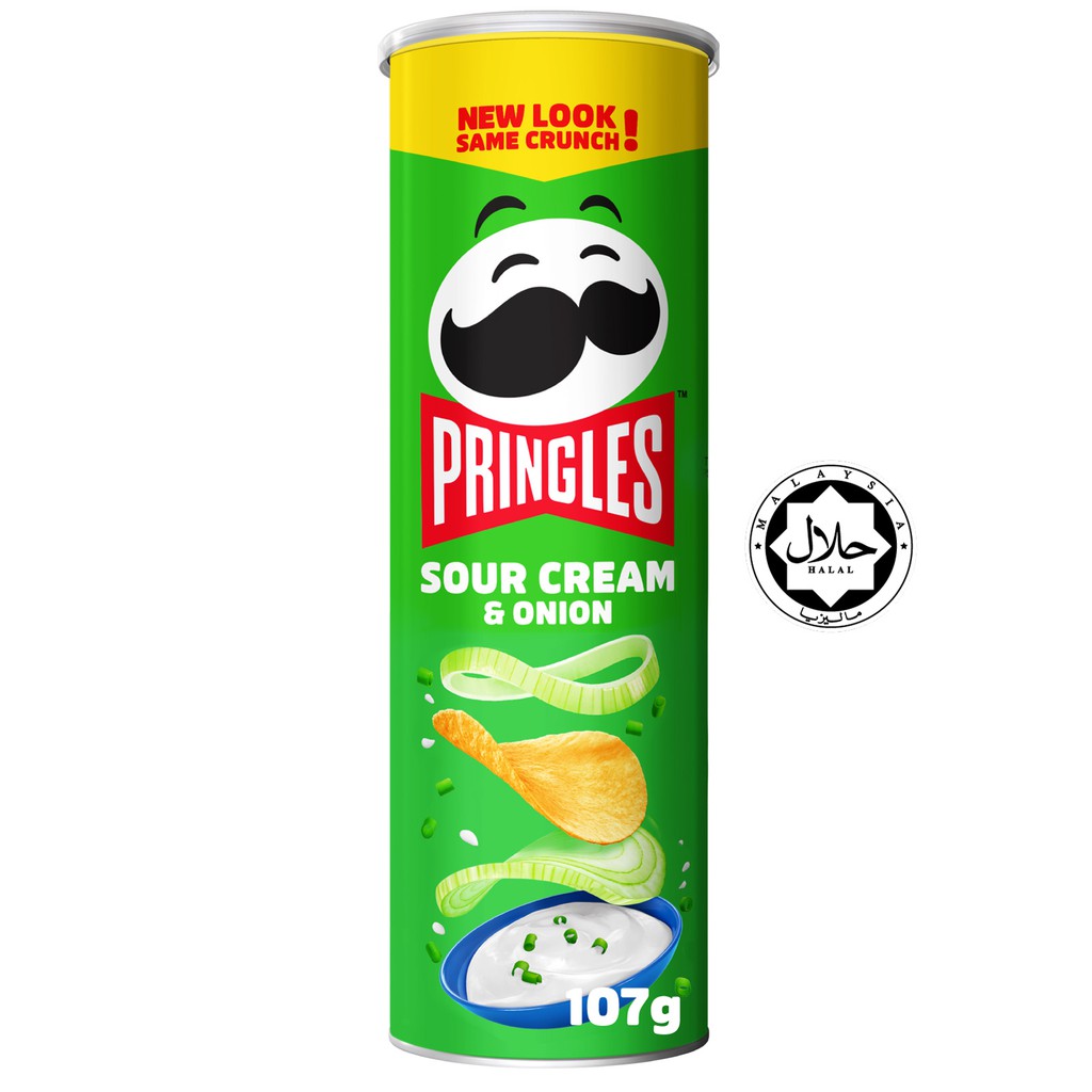 Pringles Sour Cream Onion Flavor Potato Crisp Chips Snack 107g | Shopee ...