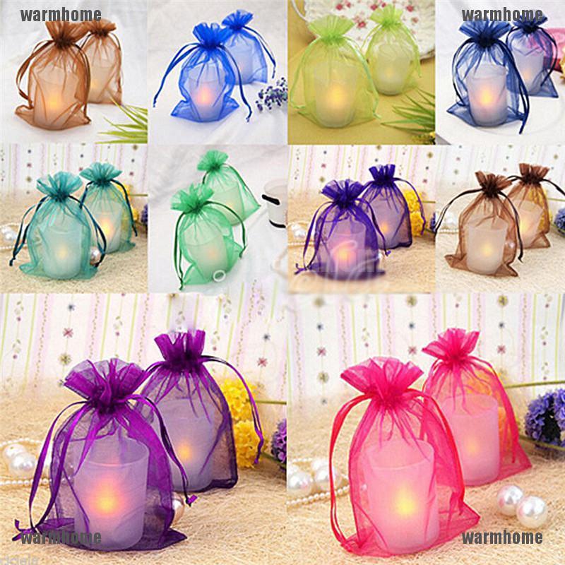 25/50Pcs Jewelry Candy Organza Pouch XMAS Wedding Favor Candy Gift Bag 12x9cm