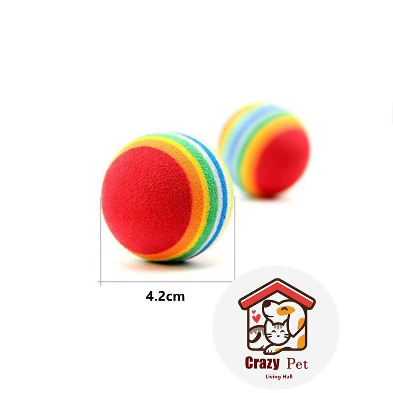 [Crazy Pet] Pet Cat Dog Rainbow Ball Soft EVA 4.2cm