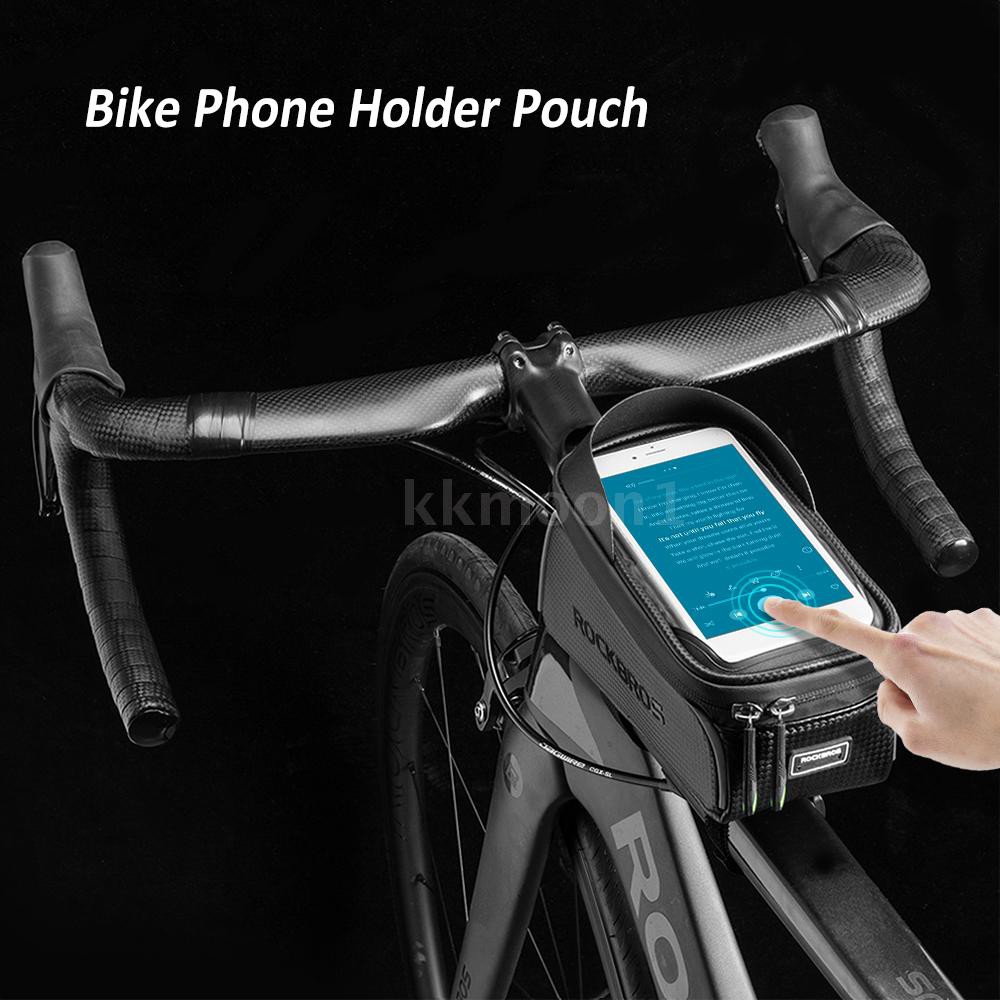 Amazon Com Wild Man Road Bike Top Tube Frame Bag Bicycle Phone Mount Keys Holder For Mountain Bike Cell Phone Holder Storage Bag Touch Screen Bicycle Handlebar Bag Phone Pouch For Phone