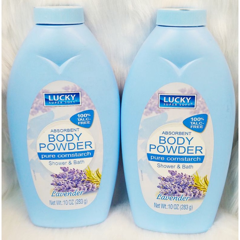 Lucky Super Soft Body Powder Pure Cornstarch Lavander Scent (283g