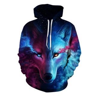 fire and ice wolf hoodie amazon