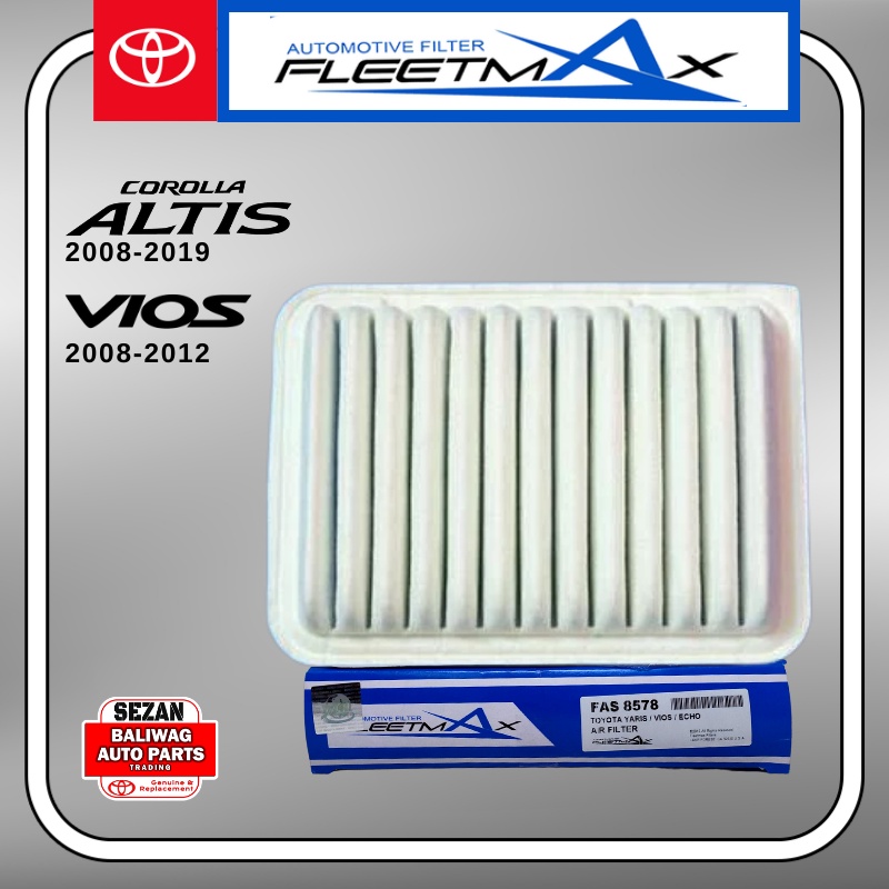 FLEETMAX AIR FILTER TOYOTA VIOS 2012-2019 COROLLA ALTIS 2008-2012 FAS ...