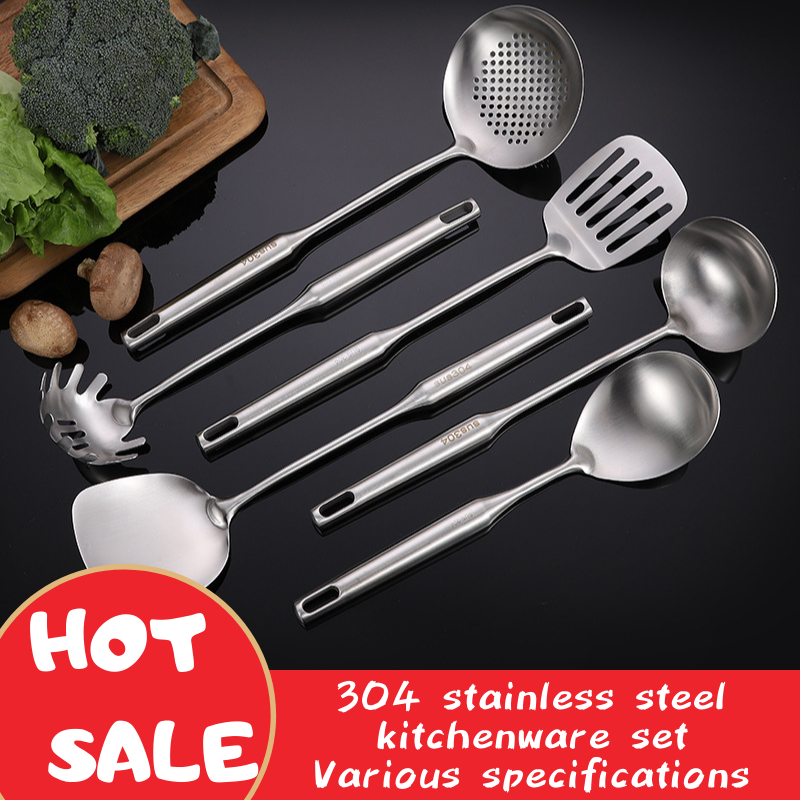 Wok spatula and ladle,Skimmer Ladle Tool, spatula for wok, 304