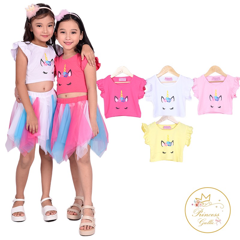 unicorn crop top for kids