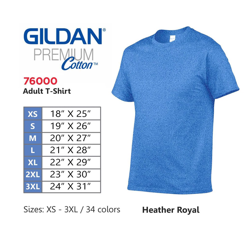 gildan heather royal