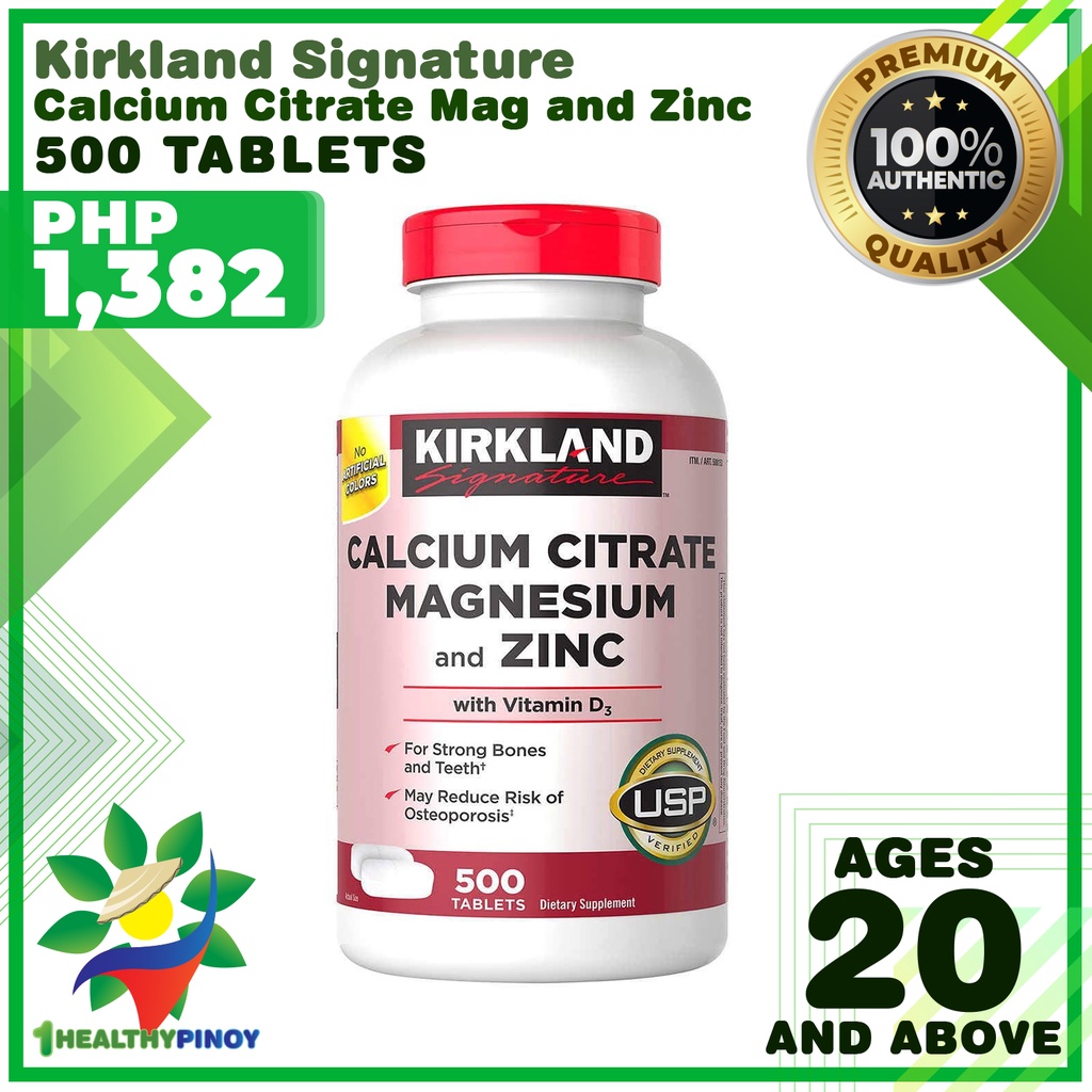 1HealthyPinoy Kirkland Signature Calcium Citrate Magnesium and Zinc