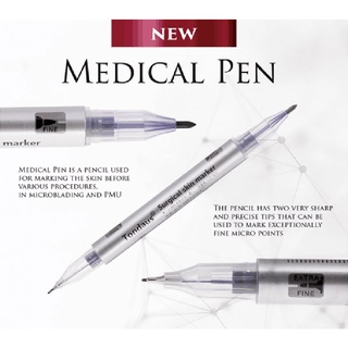 2pcs Tattoo Skin Marker Piercing Marker Pen Double Headed Surgical Markers Skin With Ruler For Eyebrow