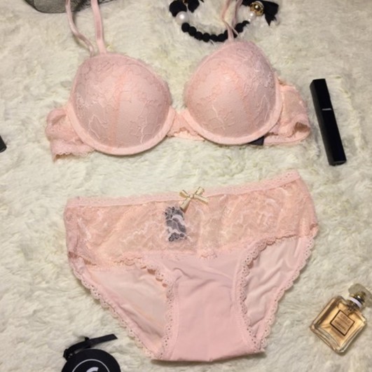 pink bra and panty set