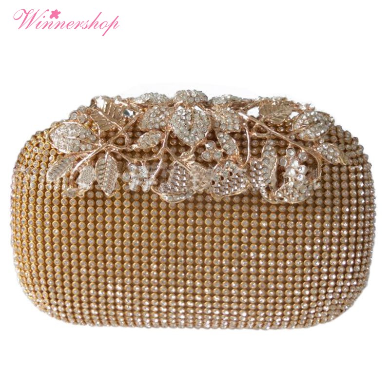 gold rhinestone clutch