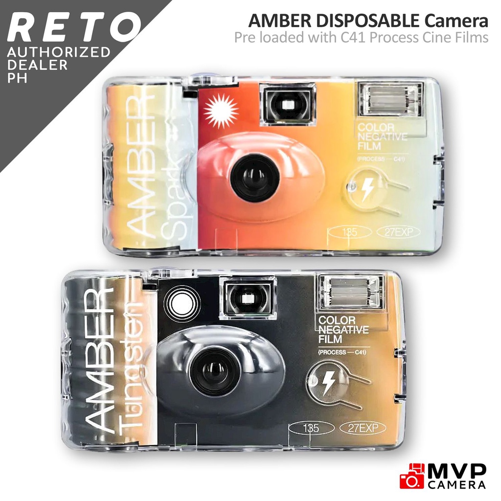 RETO Amber TUNGSTEN SPARK Cine Film Disposable Camera 135 35mm Format 27  Exposures C41 MVP CAMERA | Shopee Philippines