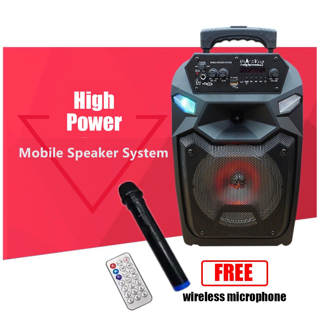 portable speaker with wireless microphone