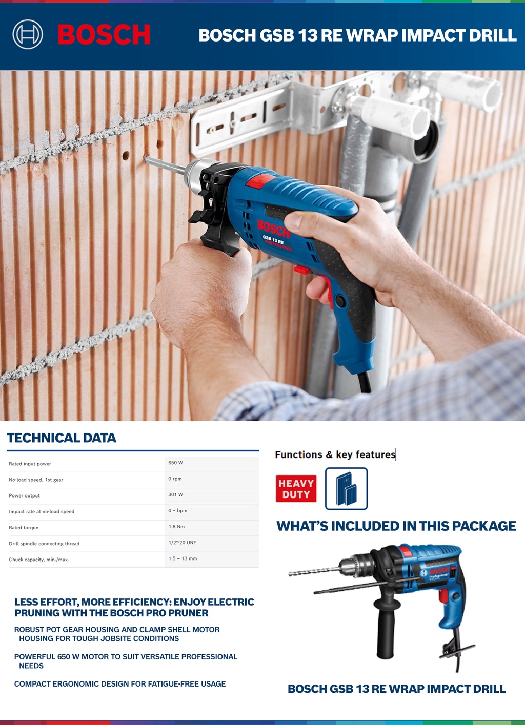 Bosch GSB 13 RE Wrap Impact Drill - Power Tool/Home Improvement ...