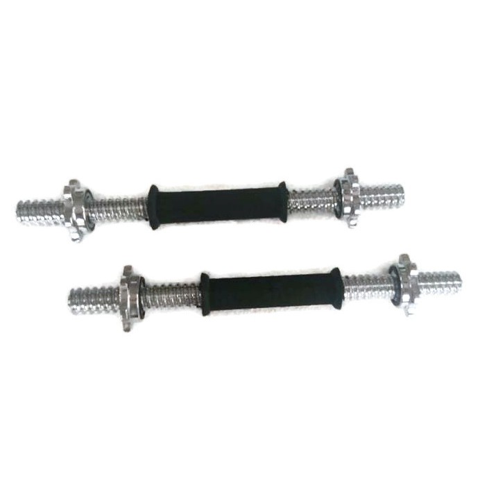 DUMBBELL BAR WITH RUBBER HANDLE + SCREW LOCKS 14" ( SET OF 2 ) Shopee
