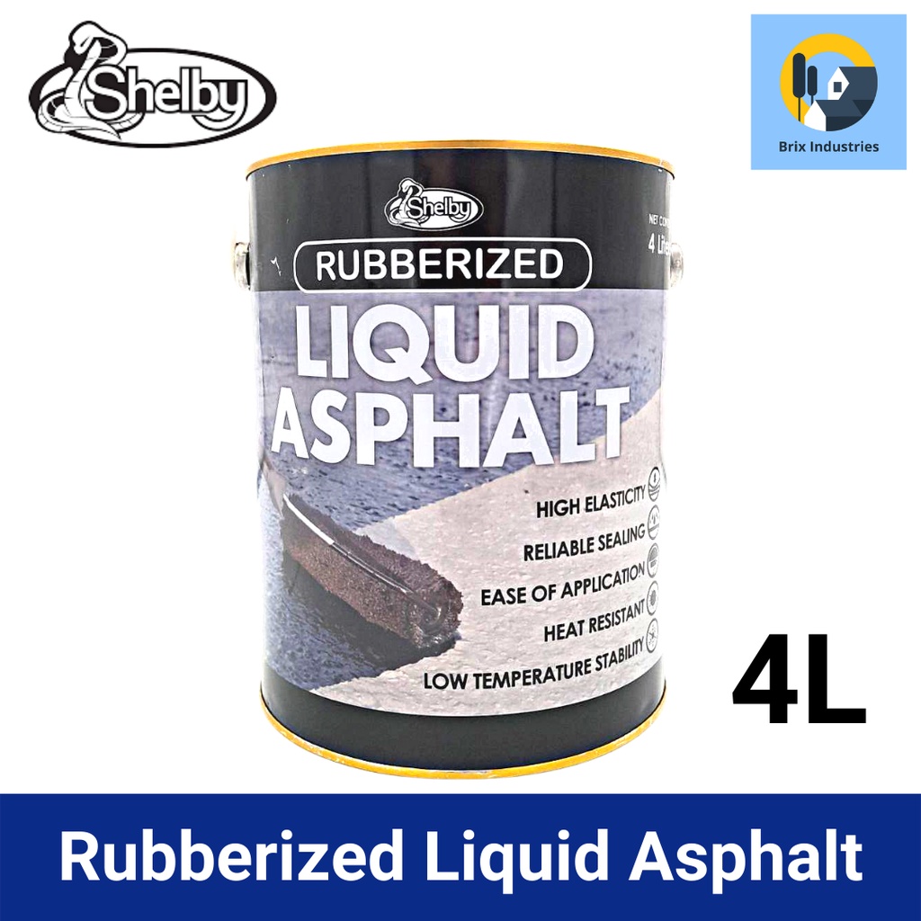 Shelby Rubberized Liquid Asphalt 4 Liters (Gallon) Sealing Compound ...