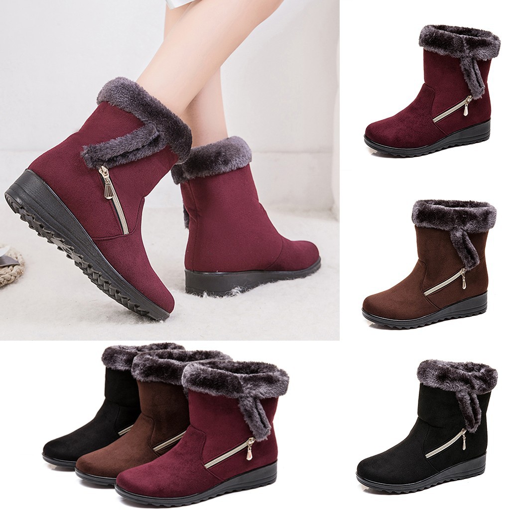 womens snow boots with zipper