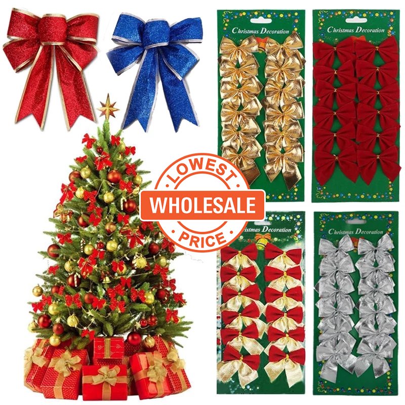 [Wholesale] Christmas Tree Mini Bell Bow Tie Bowknot Candy Cane