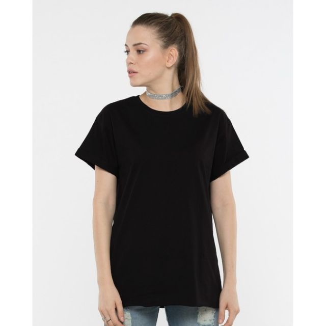 Black Plain Black T Shirt Unisex Round Neck Shopee Philippines