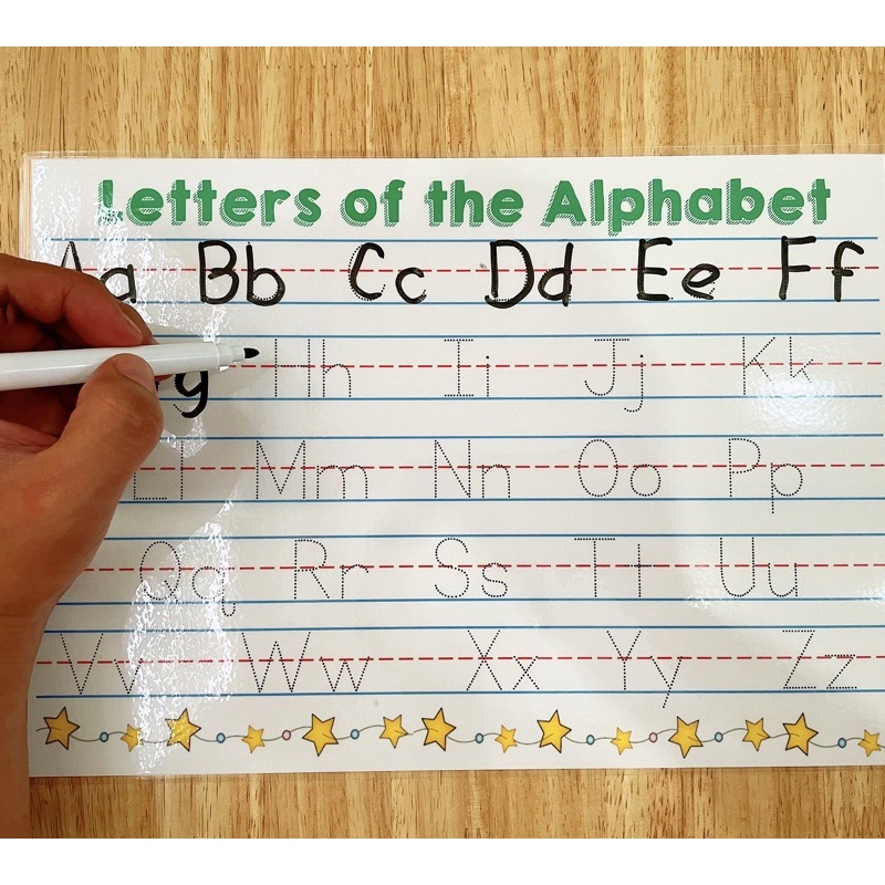 Tracing Name , Lines , Alphabet , and Numbers Erasable Laminated Chart A4 size #5
