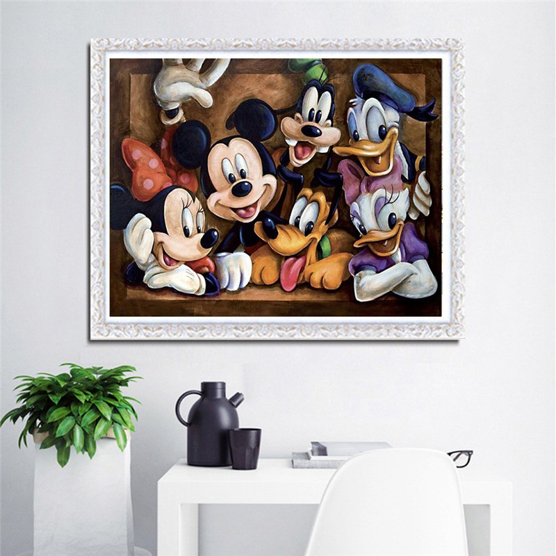 Diamondpainting DIY 5D Diamond Painting Full Drill Kit, Mickey Mouse & Friends, Disney for Wall An