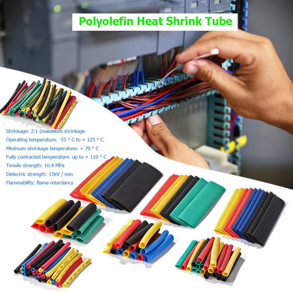 6 Colors ELECALL 500pcs Heat Shrink Tubing Set 12 Sizes Safe and Easy Insulation Protection Flame Retardant Material 
