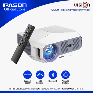VISION A4300/A4300 PRO - HD Projector for Phone support 4K 4600 Lumen Projector WIFI Android 6.1 LED