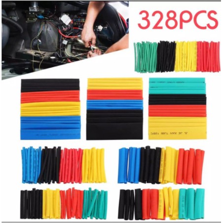 328pcs 164pcs Polyolefin Heat Shrink Tube Wrap Wire Cable Insulated Sleeving Tubing Set