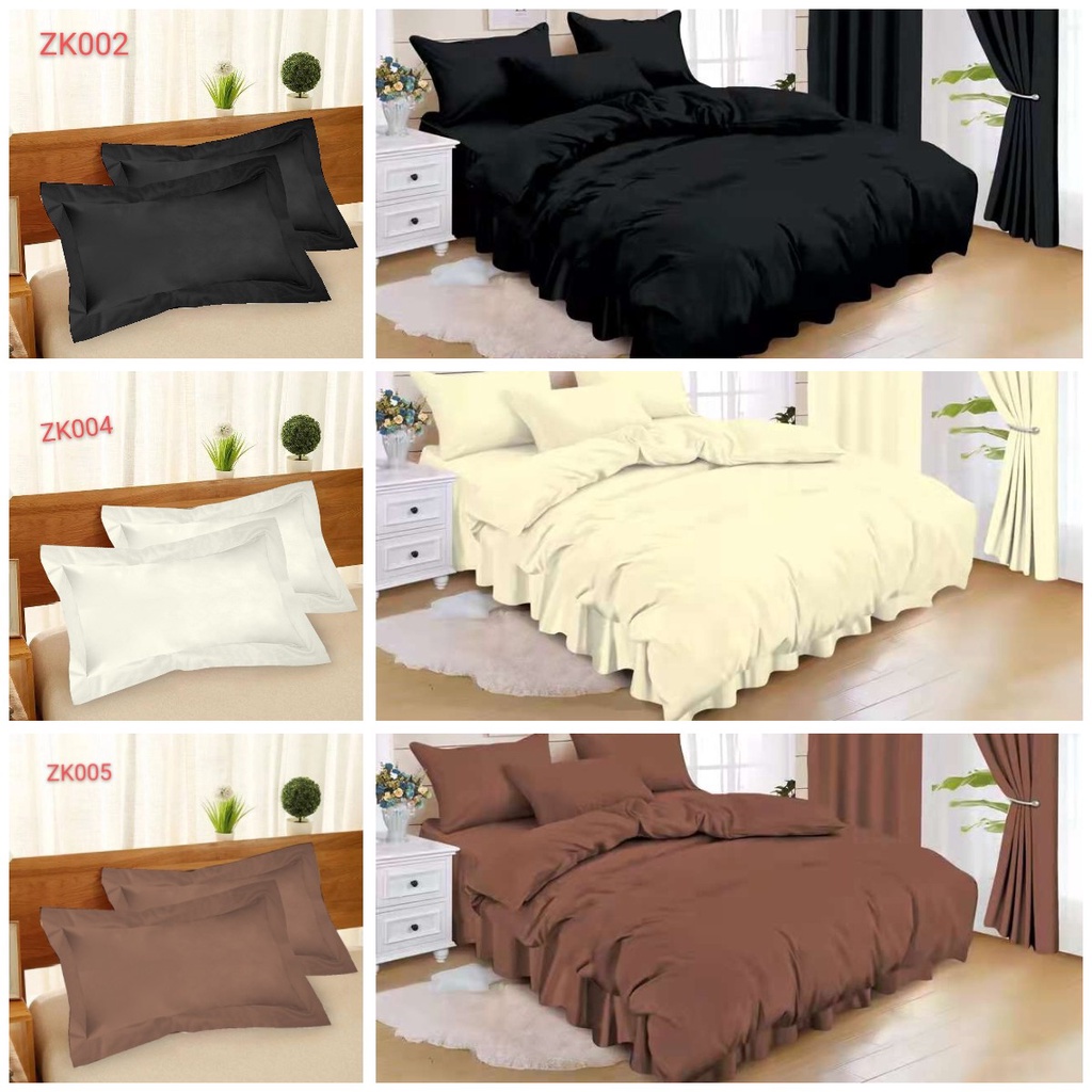 3in1 Single/Queen Size solid color Bed Sheet Cotton Bedsheet Bedding